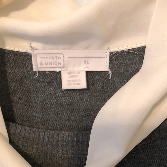 NWT 14th & Union Tie Scarf Crewneck Pullover Sweater Size XL - Picture 4 of 7